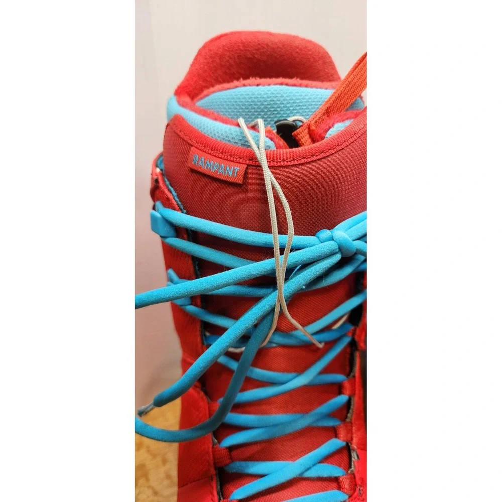Burton Rampant Snowboard Boots Mens Red Blue Lace Up Freestyle Park Riding